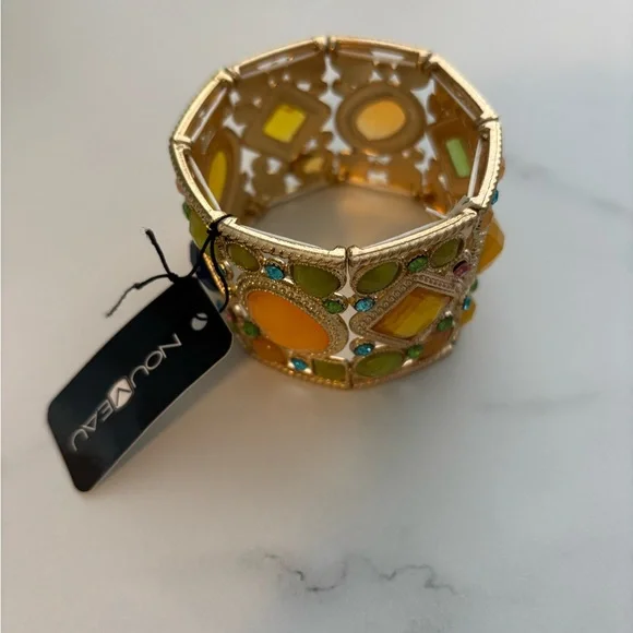 Colorful Gemstone Cuff Bracelet - Picture 4 of 4
